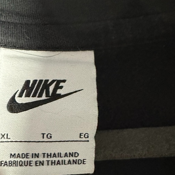 Nike Men’s XL Full Zip Hoodie Black Fleece Sweatshirt Embroidered Logo - Picture 6 of 7